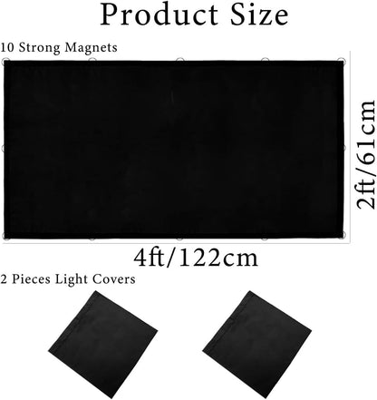 2 Pcs Fluorescent Light Covers, 4 X 2 Feet Magnetic Light Covers for Ceiling Lig