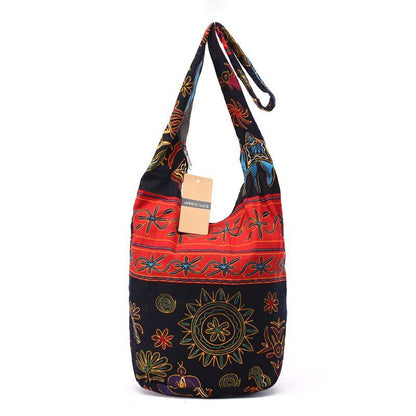 Shoulder Bag Bohemian Style Crossbody Purse Retro 36*34CM Brown Grey Red Purple