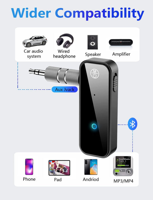 USB Wireless Bluetooth 5.0 Transmitter Receiver for Car Music Audio Aux Adapter