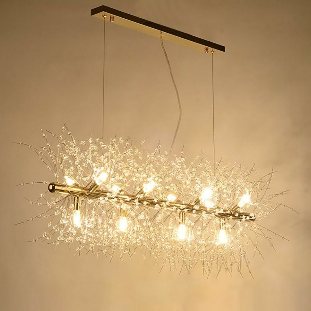 Modern Crystal Dandelion Chandelier Lighting Pendant Lamp Living Room Dining G9
