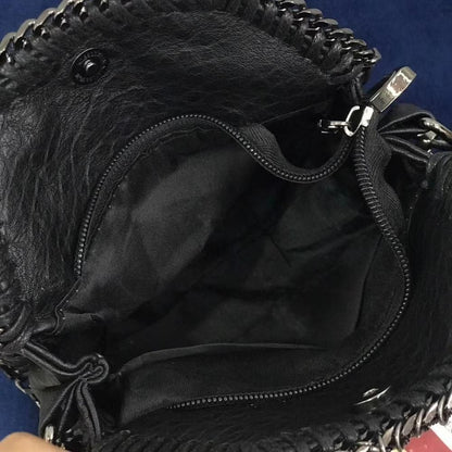 Vintage Punk Small Flap Bag Handbag Metal Fringe Synthetic Leather Shoulder Bag