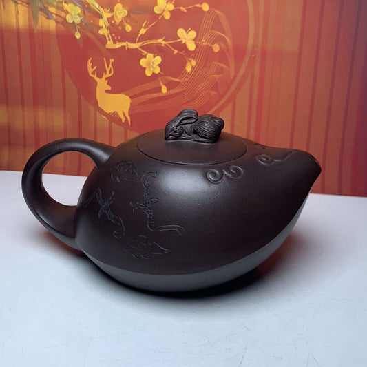 Chinese Yixing Purple Clay Teapot Tea Set Pot Zisha Ceramic Cute Decor Figurine