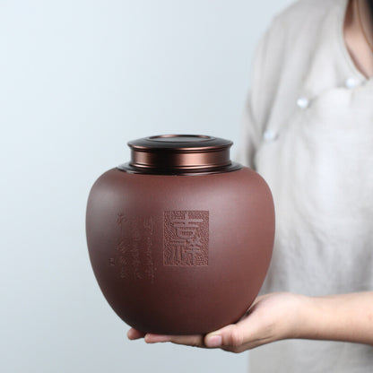 Sealed Tea Canister With Lid Chinese Yixing Zisha Purple Clay Awakening Tea Jar