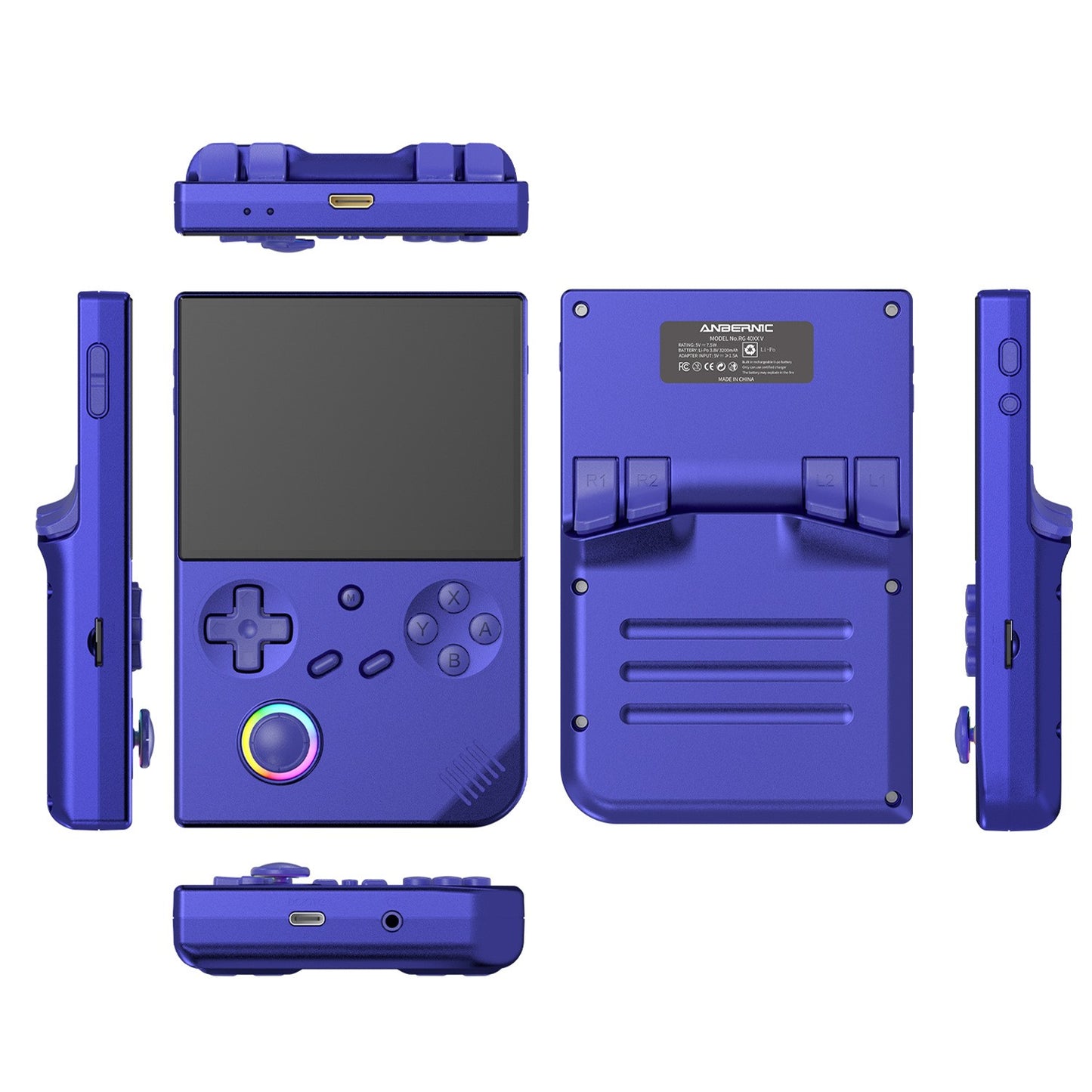 Anbernic RG40XXV Retro Handheld Game Console Indigo/Blue with 64GB-128GB SD card