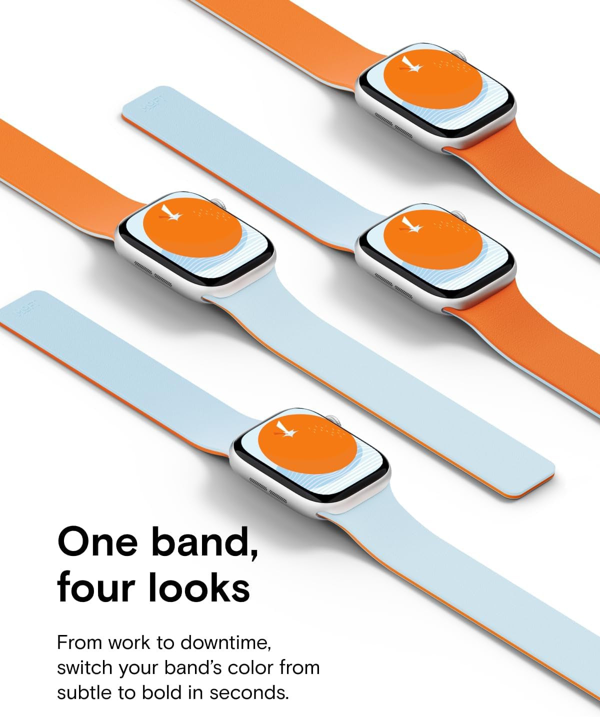 Snap Duo Watch Bands Compatible with Apple Watch, Quick Magnetic Wear, Duo-Color