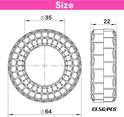Super Soft Silicone Rubber Inserts for 68-72Mm 1.3" Tires (Rose Red)