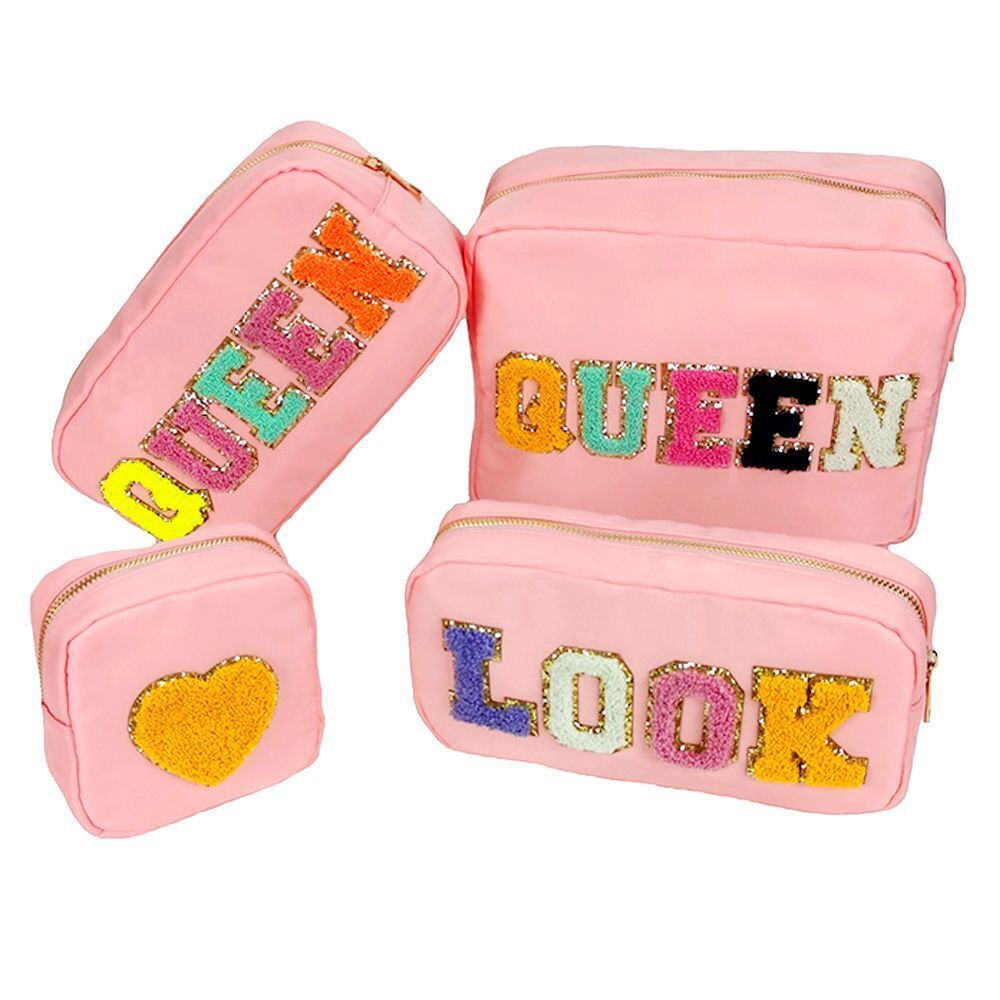 Waterproof Nylon Bag Cosmetic Bag Solid Color Makeup Bag Travel Beauty Organizer
