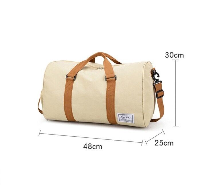 Canvas Waterproof GYM Sports Travel Luggage Bag Wet Pocket Shoe Compartment Tote
