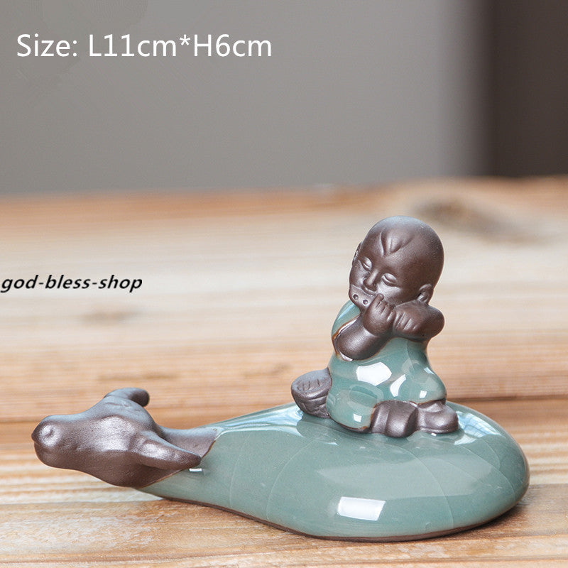 Porcelain Tea Pet Small Home Decoration Crackle Glaze Geyao China Tea Play New