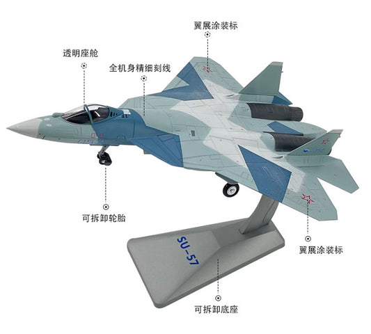 1:72 28CM AF1 SU-57 Fighter Aircraft Plane Aeroplane Diecast Aeroplane Model