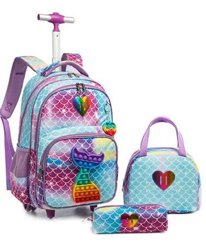 Children 3pcs Schoolbag set Wheels School Bag bag School Backpack Set backpack
