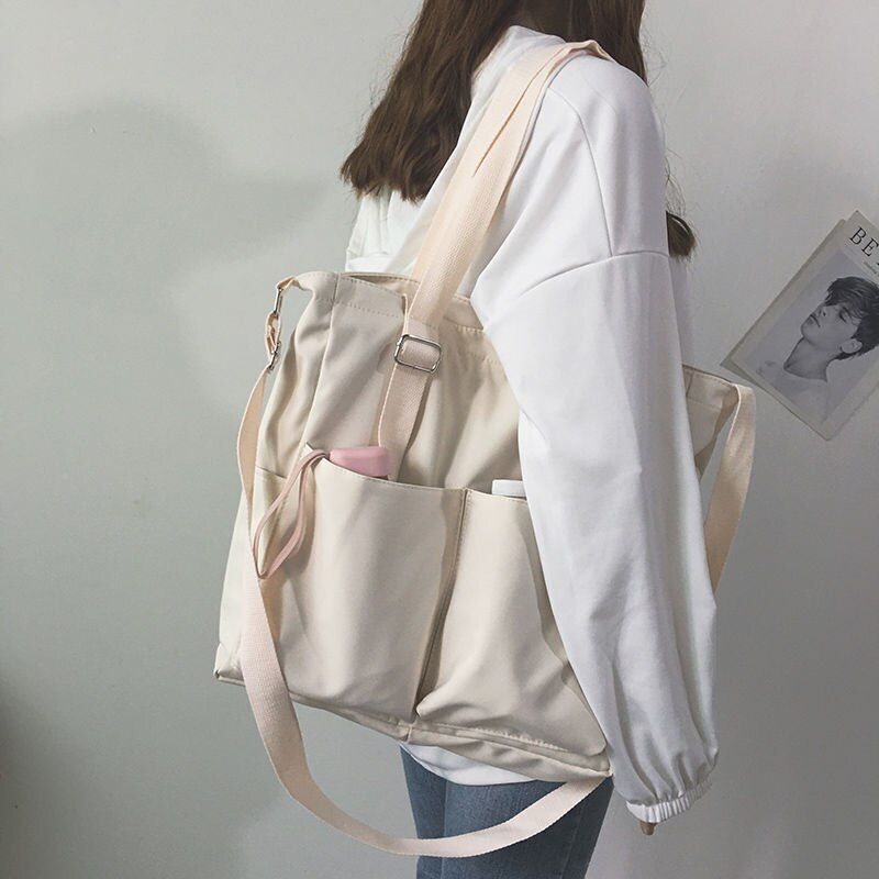 Waterproof Bag Large Canvas Messenger Student One-shoulder Bag Pouch Crossbody