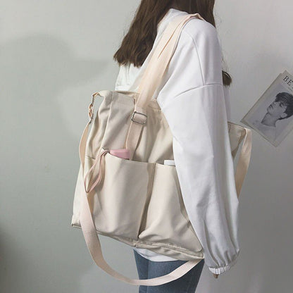 Waterproof Bag Large Canvas Messenger Student One-shoulder Bag Pouch Crossbody