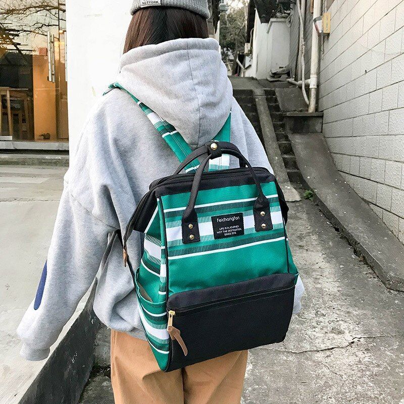 Canvas Laptop Backpacks Schoolbag School Travel Bags Polyester Softback 20-35 L