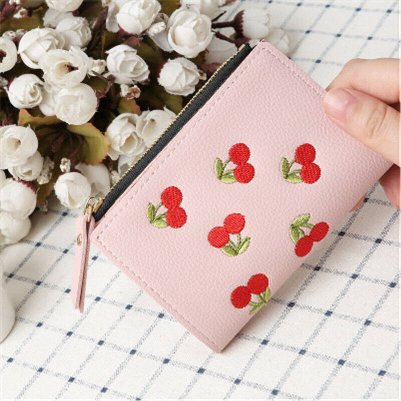 Women Wallet Coin Girl Purse Card Clmps Lady Holder Mini Cash Handbag PU Leather