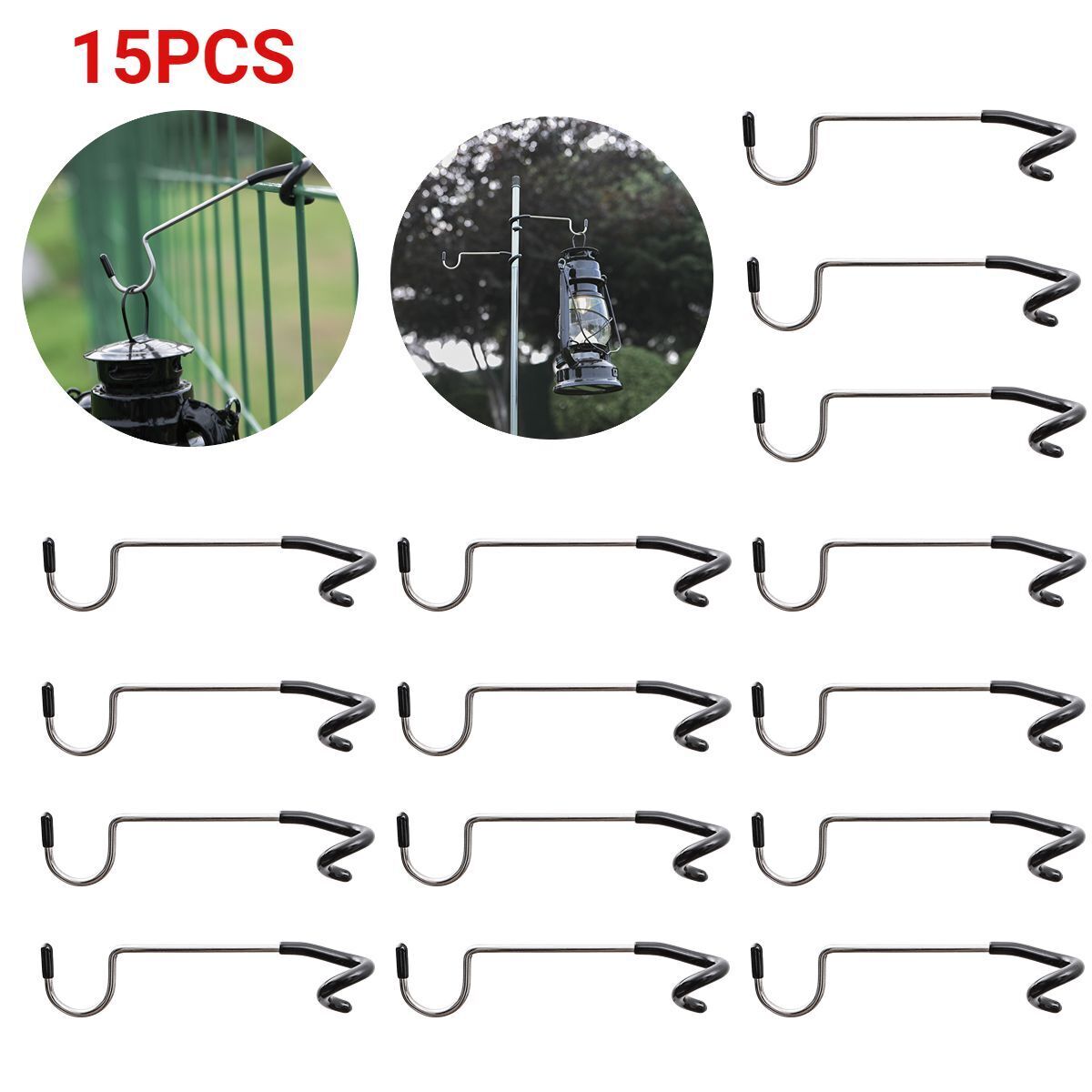 Stainless Steel Light Stand Holder Hooks Portable Tent Pole Lamp Hanger Hunting