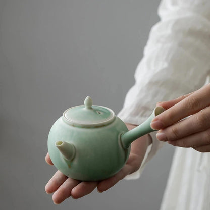 Chinese Ceramic Teapot Household Retro Handmade Kung Fu Tea Set Gift Simplicity