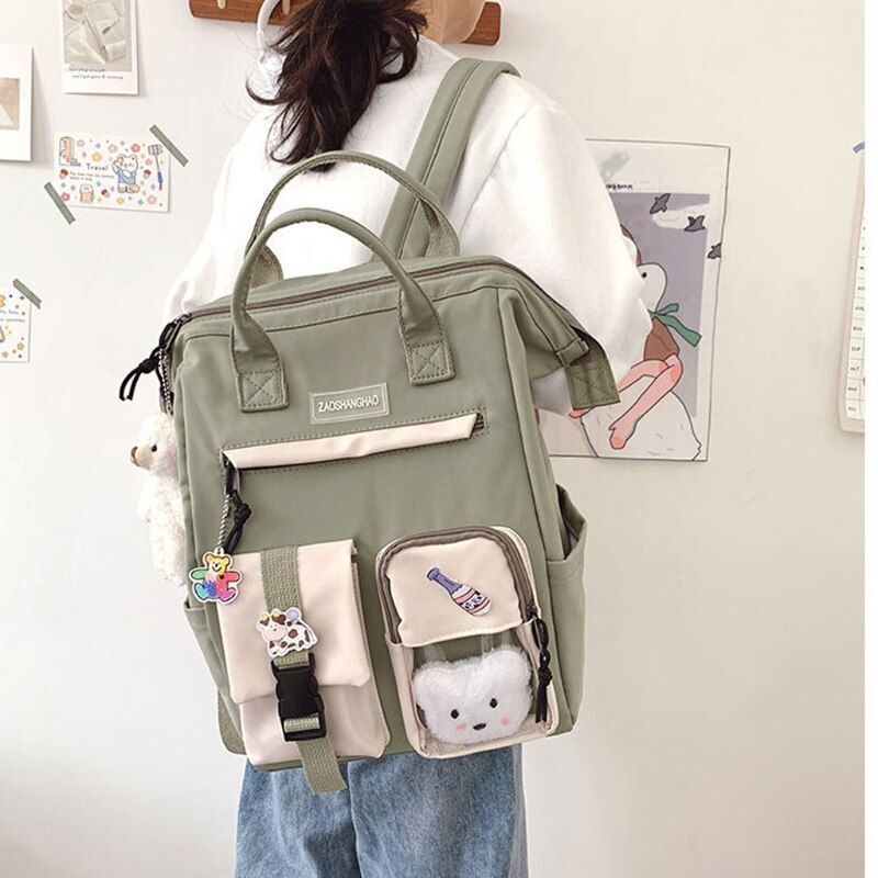 Purple Backpack Waterproof Fancy High School Bag Cute Travel Rucksack 26*18*38CM