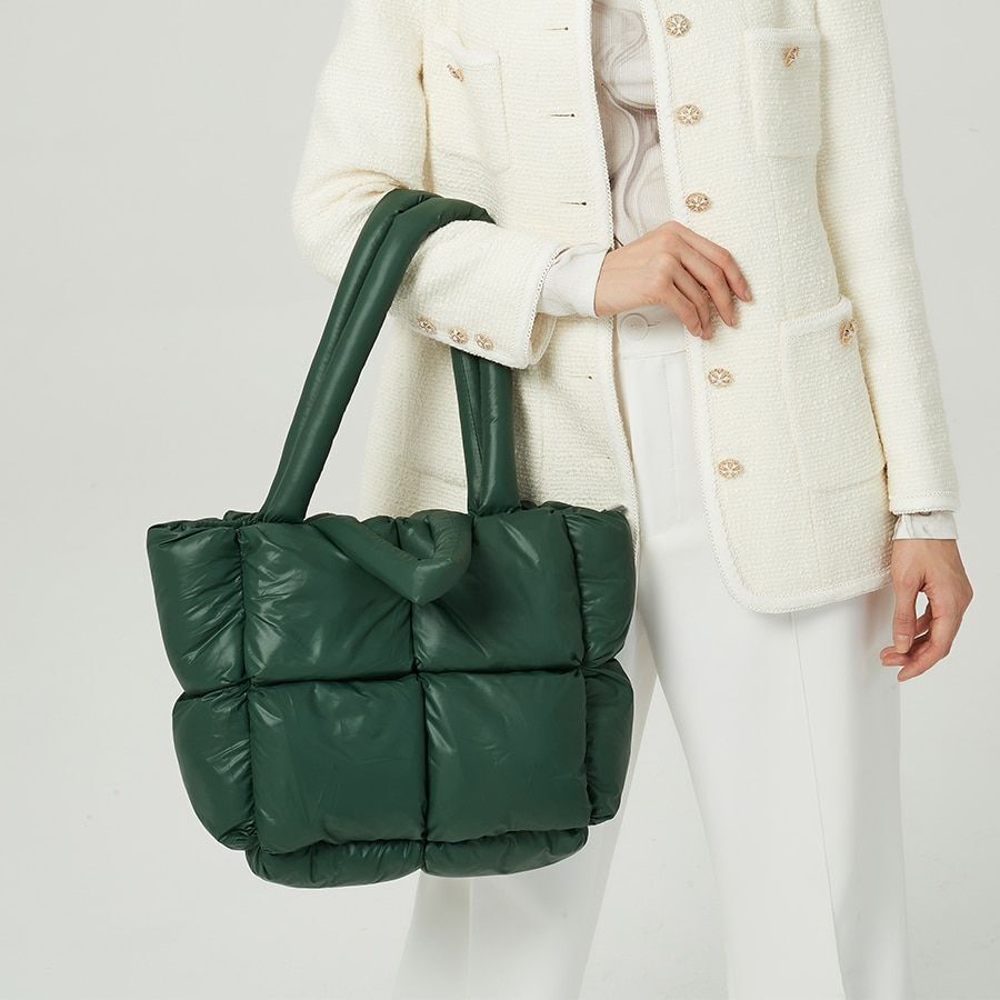 Large Padded Handbags Women Shoulder Bags Nylon Down Cotton Crossbody Bag Purse