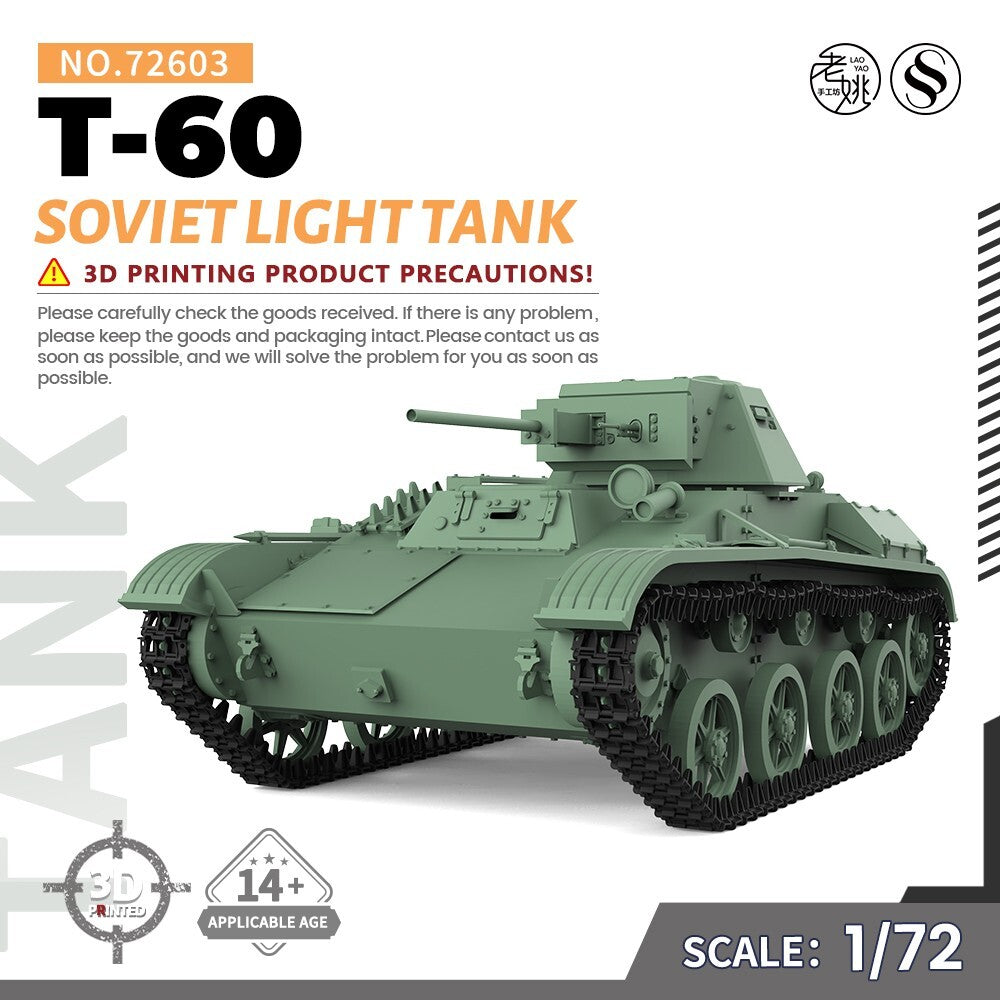 SSMODEL SS72603 1/72 25mm Military Model Kit Soviet T-60 Light Tank