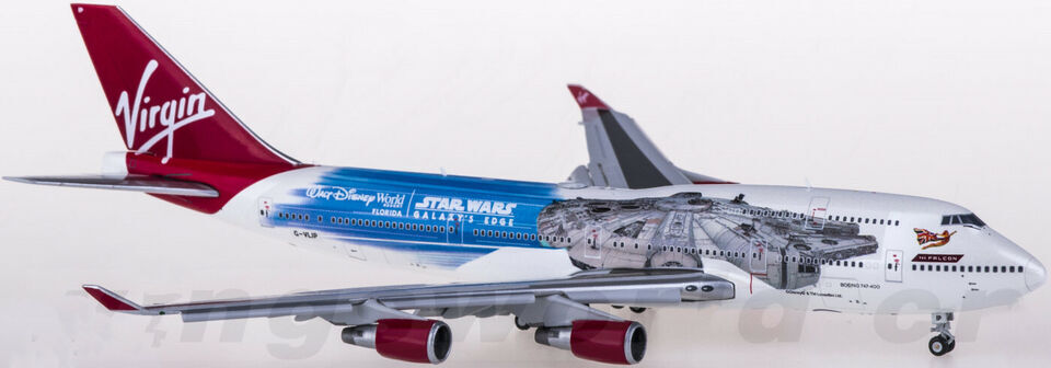 1:400 JC Wings Virgin Atlantic BOEING 747-400 Airplane Flap Down Diecast Model