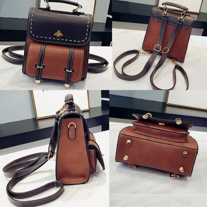 Women Backpack School College Bags Vintage Synthetic Leather 21*20*10 CM Green