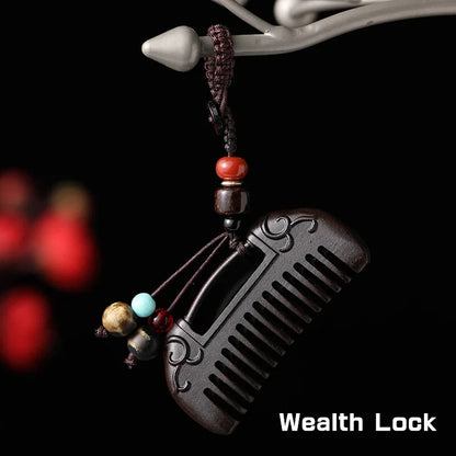 Creative Mini Ebony Mini Comb Pendant Convenient Sandalwood Small Comb Key Chain