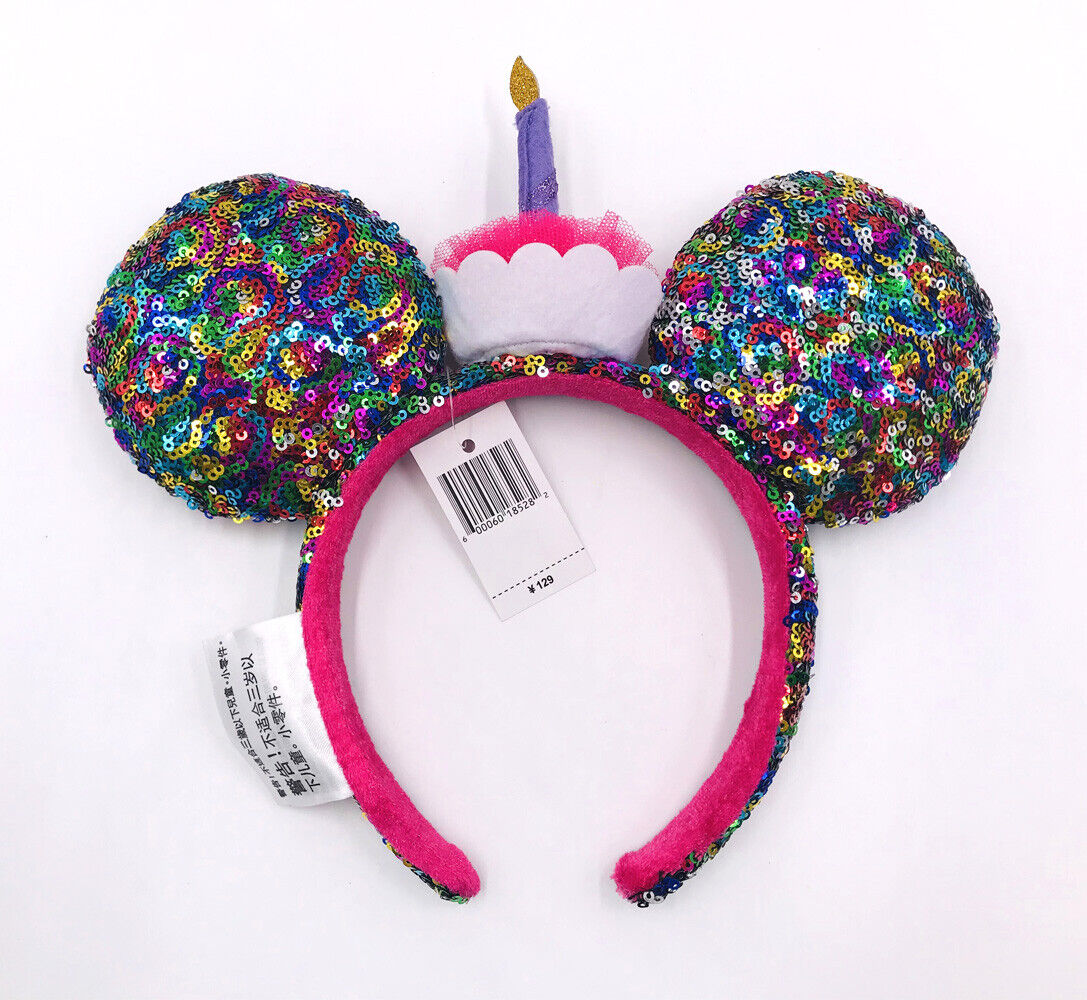 Kids New Hat Disney Parks Candle 2020 Minnie Ears Sequins Multicolor Headband