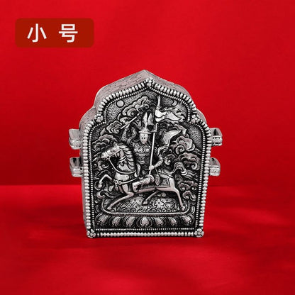 Vintage Gawu Box Pendant King Gesar Openable Tibetan Small Amulet Necklace