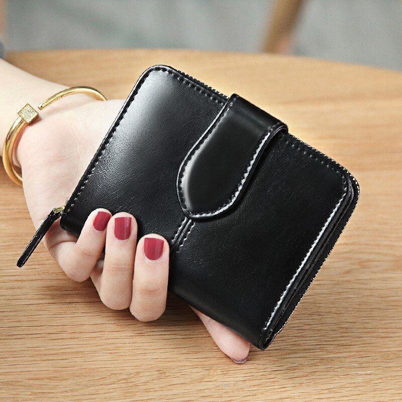 Leather Wallet Women Short Mini Clutch Purse Coin Pocket Credit Card Holder Bag
