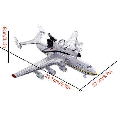1/400 Soviet An-225 Plane w/Buran Orbiter Model Sound Light Pull Back Toy Decor