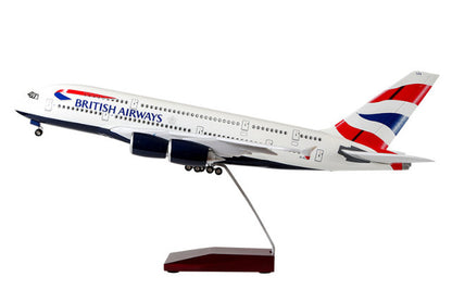 1:160 46CM BRITISH AIRWAYS AIRBUS A380 Passenger Plane Landing Gear Resin Model