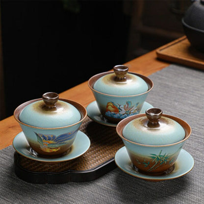 150ml Chinese Jingdezhen Ceramic Gaiwan Bowl Cup Home Kungfu Tea Set Tureen