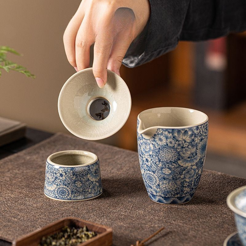Ru Kiln Fair Filter Tea Filter Blue and White Tea Strainer Ceramic Tea Set