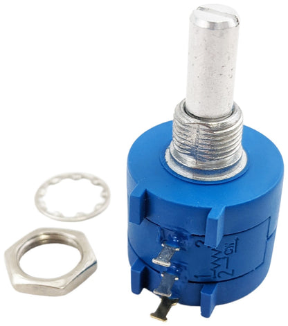 500Ω 2W Multiturn Potentiometer, 10 Turns, Slotted Shaft, Panel Mount