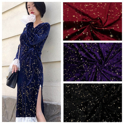 Shiny Star Velvet Fabric Material for Dress Cloth Craft Upholstery 145*100cm Sew