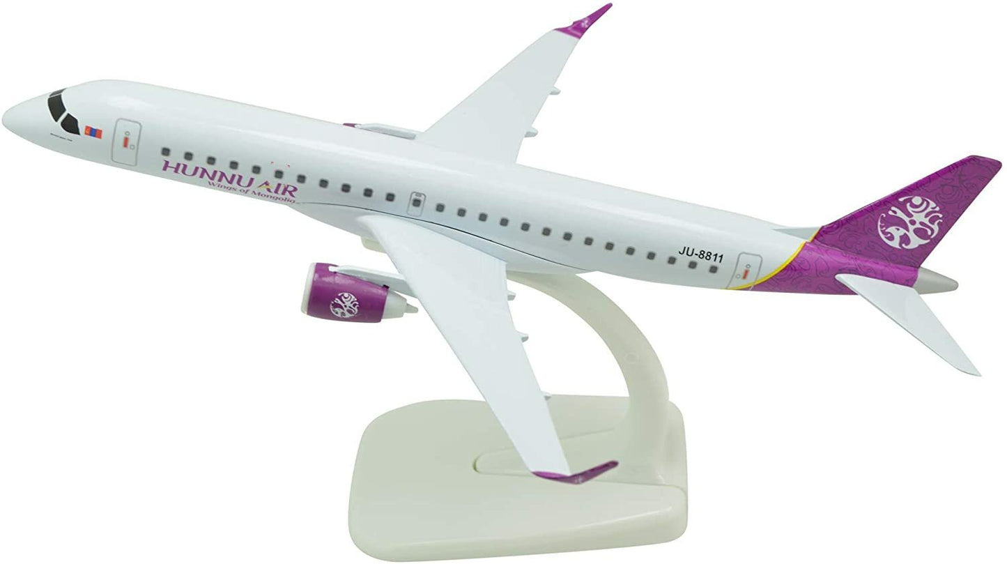 1:400 HUNNU AIR EMBRAERERJ E190 Without Landing Gear Metal Airplane Model Plane