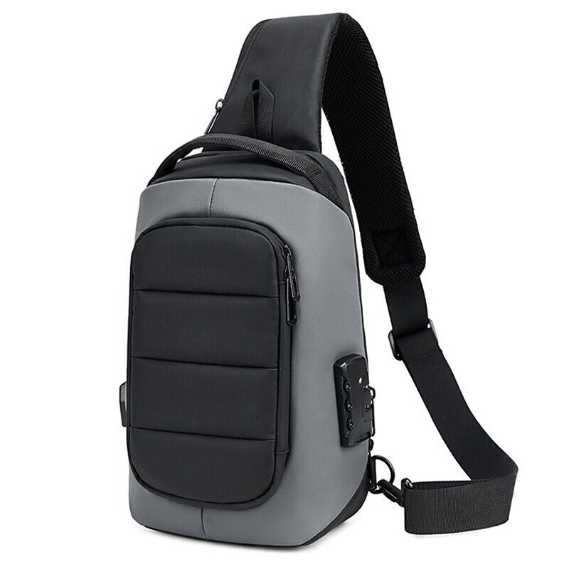 Sling Backpack Oxford cloth Waterproof&Anti-theft Crossbody Shoulder Bag USBPort