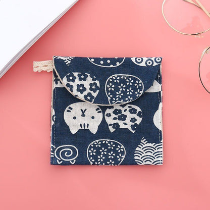 Cosmetic Organizer Sanitary Napkin Storage Bag Coin Card Pad Pouch Cosmetic Bags