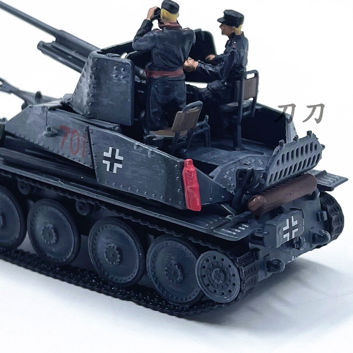 1:72 German Weasel Self-propelled Anti-tank Gun 2 Troopers Gray Painting Model