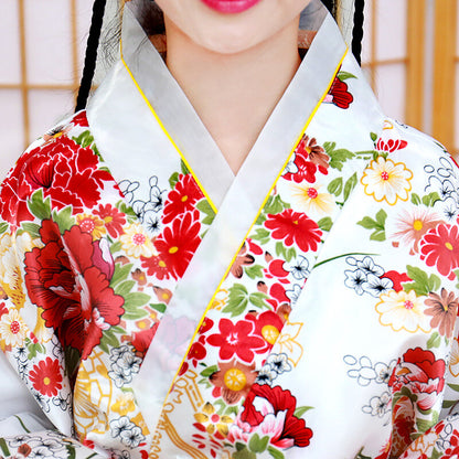 Chinese Traditional Kimono Children Silk Gown Kid Garment One Piece Dress
