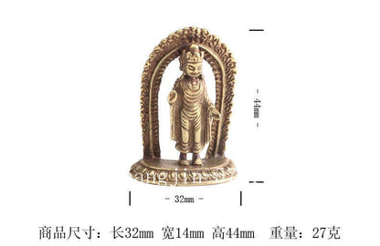 5CM Old Chinese Dynasty Bronze Buddhism Guanyin Kwanyin Buddha Statue
