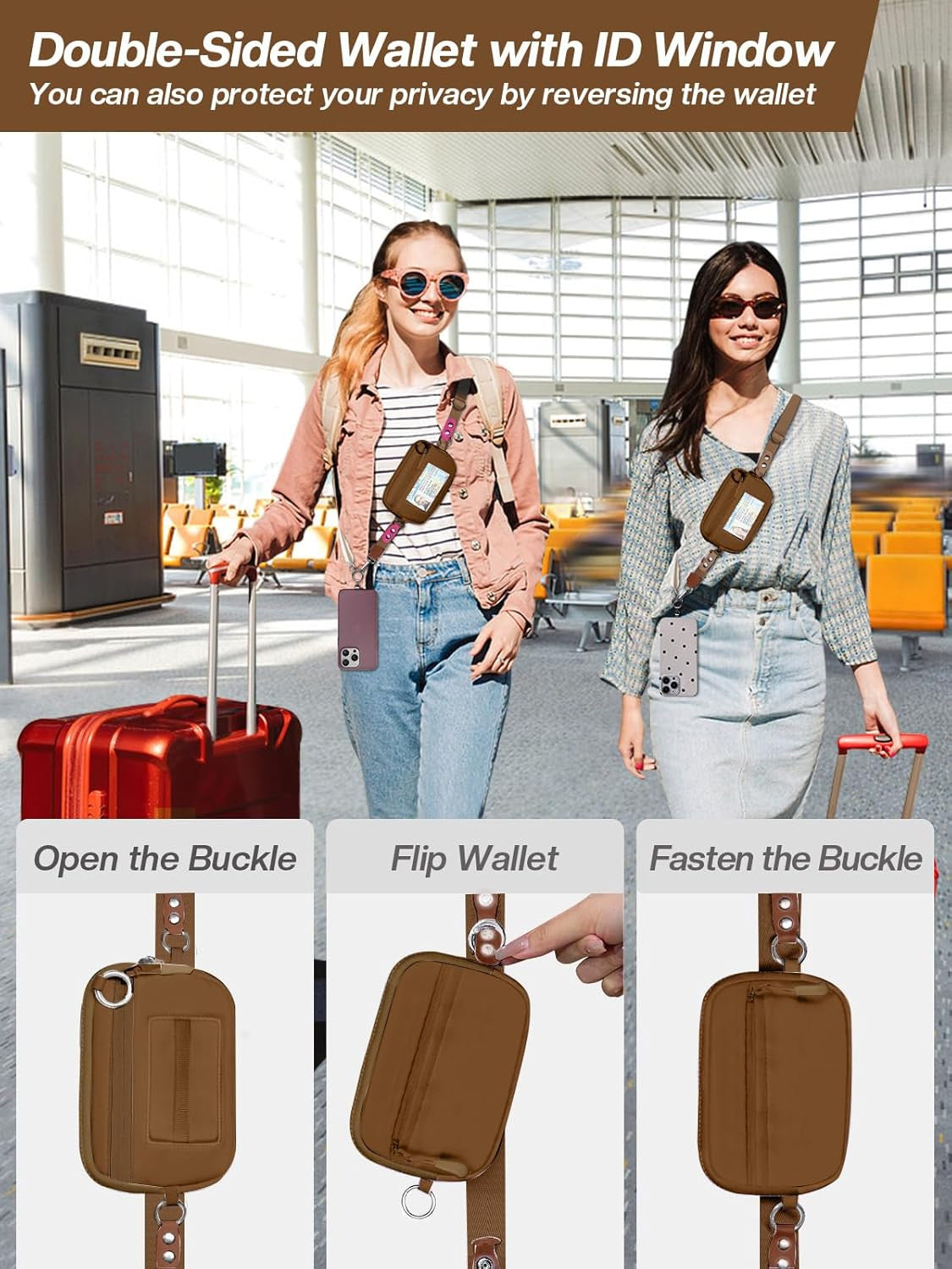 Clip and Go Strap for Phone with Wallet Crossbody Phone Lanyard Adjustable and D