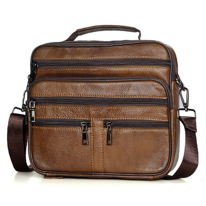 Men Genuine Leather Shoulder Bag Leather Handbags Men's Bag Travel Bag Tote