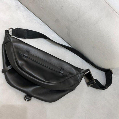 Genuine Leather Chest Shoulder Bag Crossbody Pack Cowhide Shoulder Purse 38*15CM