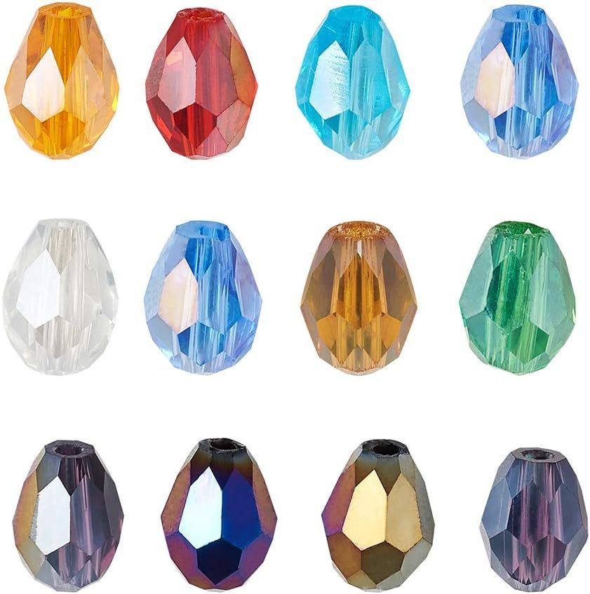 Craftdady 200Pcs 11-12x8mm Small, Random Mixed AB Color, Teardrop, 11~12x8mm