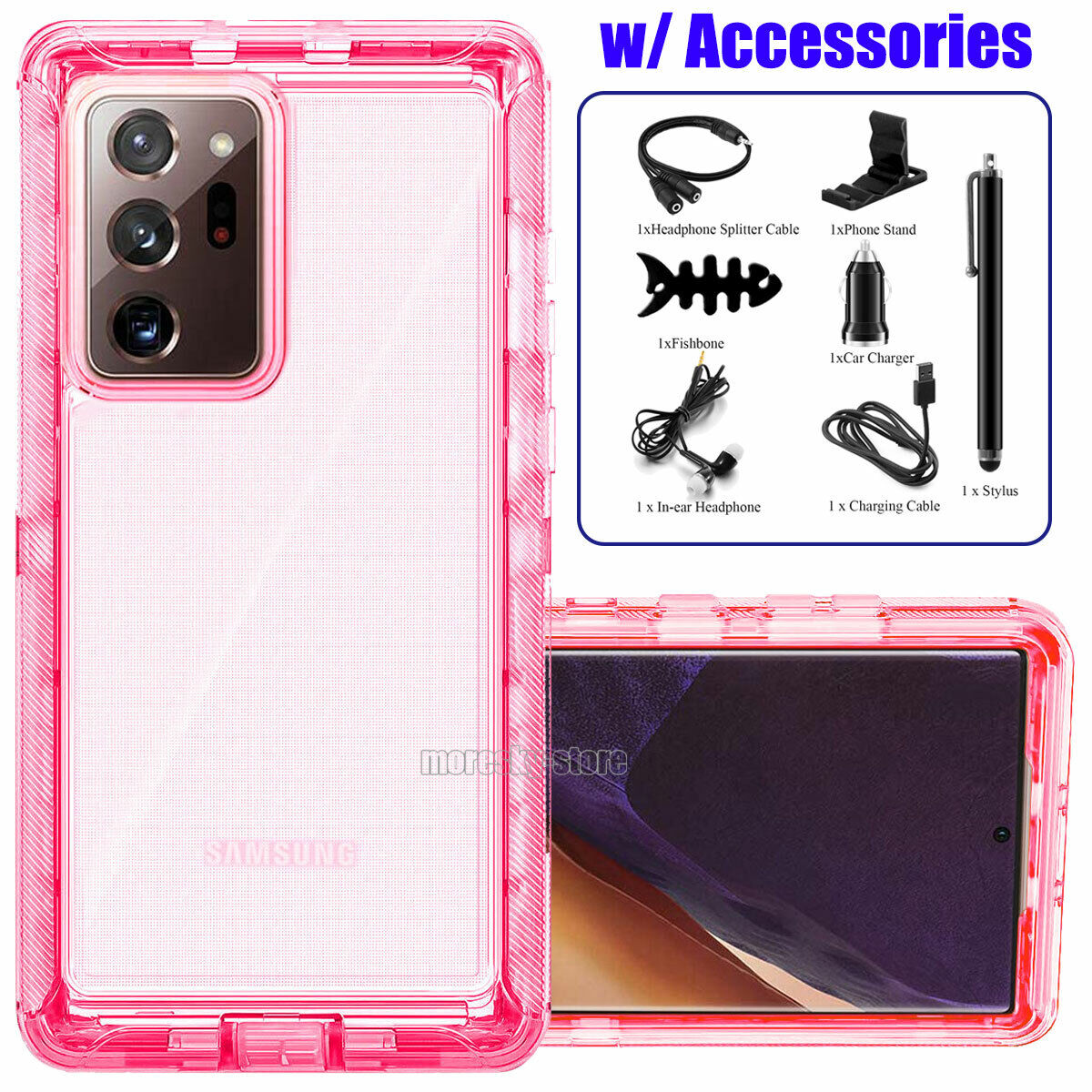For Samsung Galaxy Note 20 Ultra 5G Transparent Case Clear Phone Cover Accessory