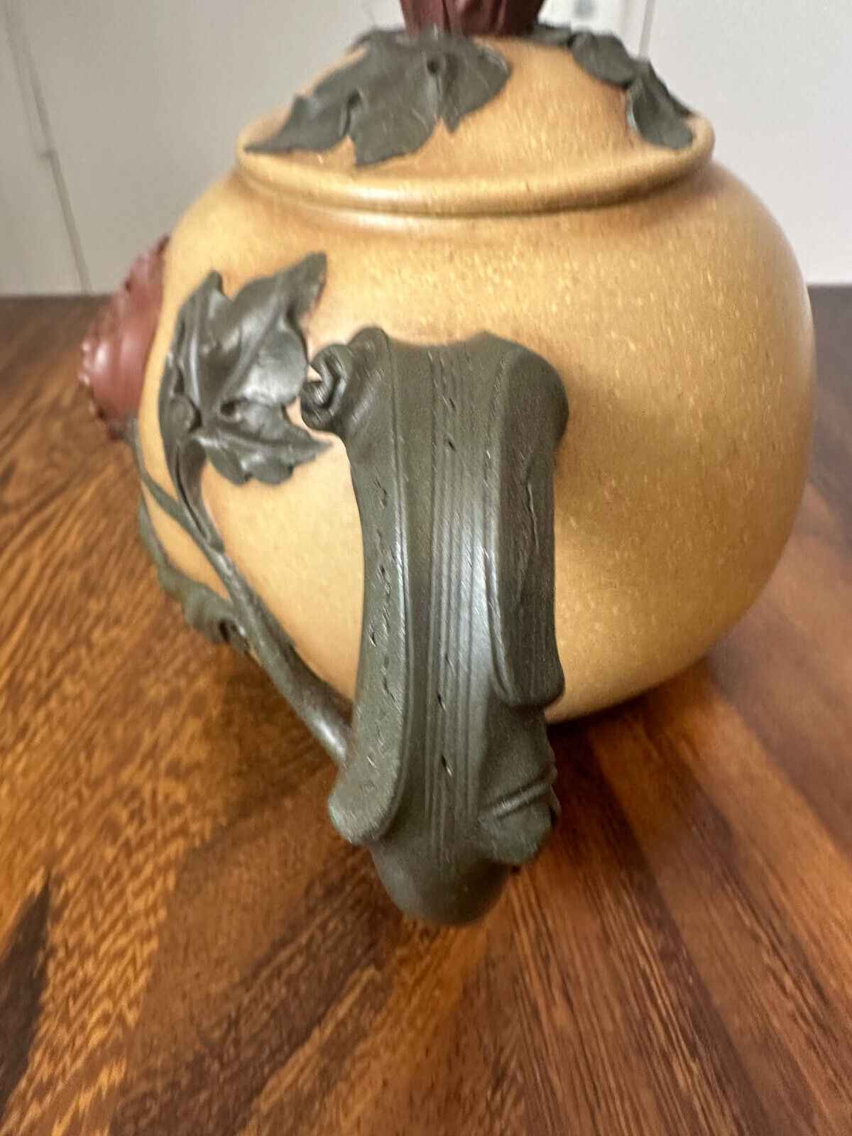 Chinese zisha (purple sand) Yixing flower teapot replica