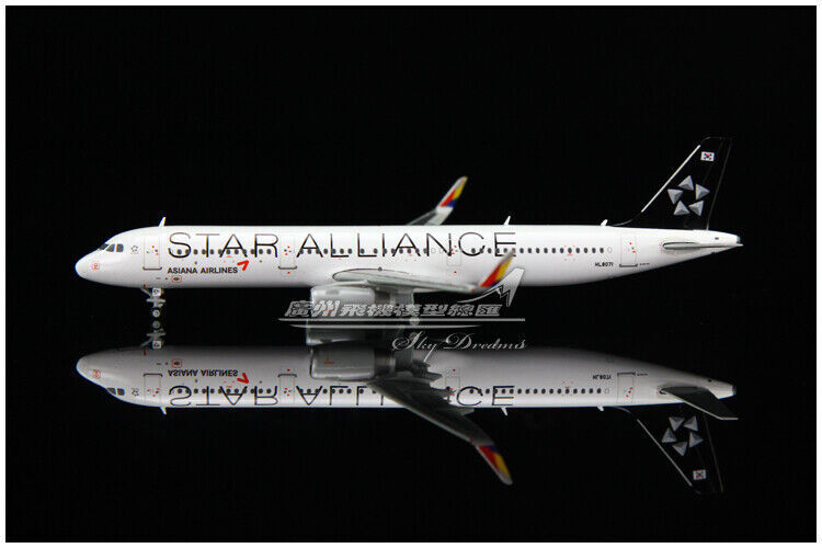 1:400 JC Wings ASIANA AIRLINES STAR ALLIANCE AIRBUS A321 Airplane Diecast Model
