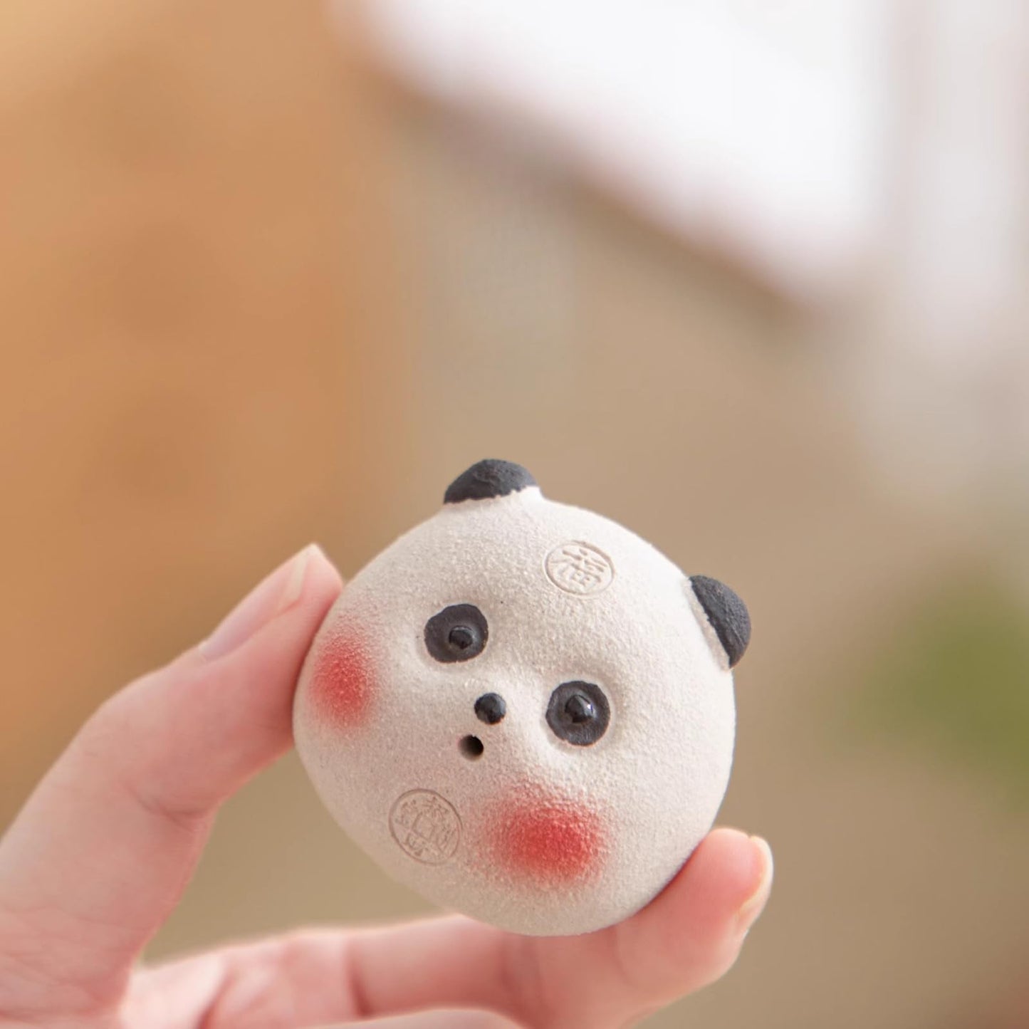 Purple Sands Red Faced Panda Tea Pet 4.6cm 1.8in Kung Fu Tea Set Decoration